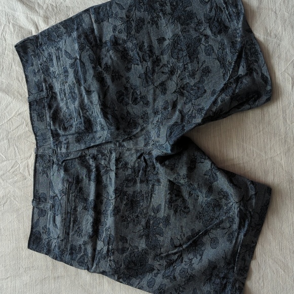 Blue Floral Print Shorts - Picture 2 of 2